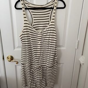 Jcrew brown and white striped romper L